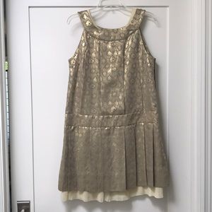 Marc by Marc Jacobs gold drop-waist jacquard dress